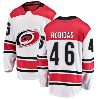 Youth Justin Robidas Carolina Hurricanes Away Jersey - White Breakaway