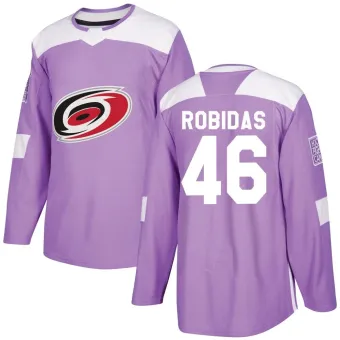 Youth Justin Robidas Carolina Hurricanes Fights Cancer Practice Jersey - Purple Authentic